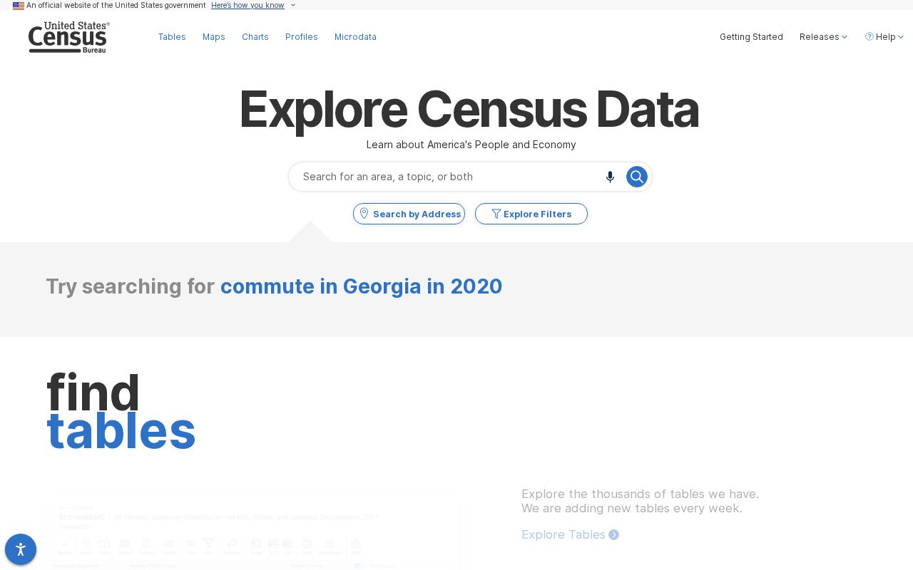 United States Census data explorer used for Hiawassee place geography
