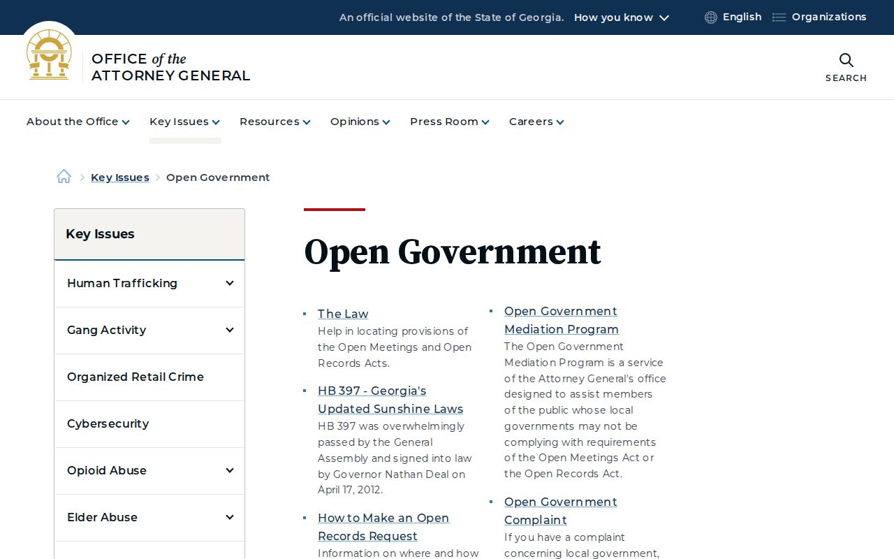 Georgia public access guidance for Towns County registry information